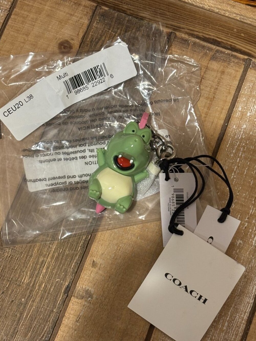 Coach x Brain Dead Vinyl Darby Dino Bag Charm | CEU20 NWT - Picture 2 of 9